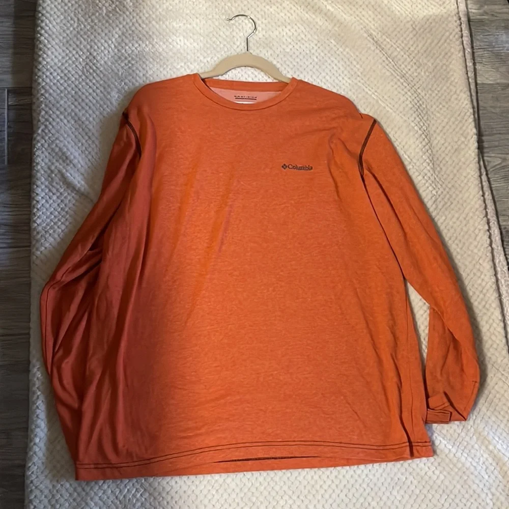 Columbia Men's Orange Long Sleeve Shirt - Picture 3 of 5